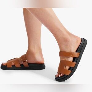 🦃 Dream Pairs Cognac Slide Sandals—REDUCED